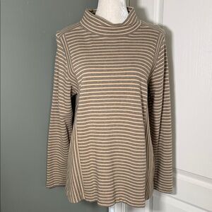 J.Jill Striped Cowl Neck Tunic Top Long Sleeve Size L